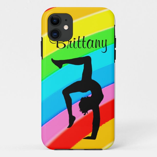 PERSONALIZED COLORFUL GYMNASTICS IPHONE CASE (Back)