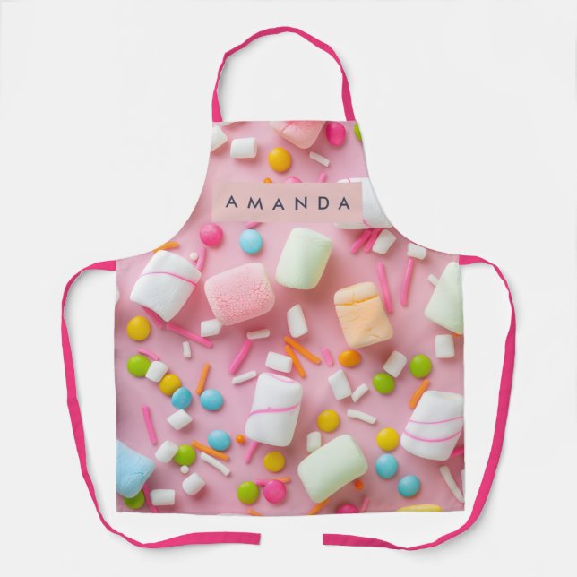 Personalized Colorful Marshmallow Sprinkle Apron (Front)