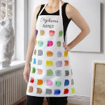 Personalized Colorful Pattern Artist's Apron<br><div class="desc">This artist's apron features a colorful abstract watercolor pattern.
It is easily customizable.
Original Watercolor © Michele Davies.</div>