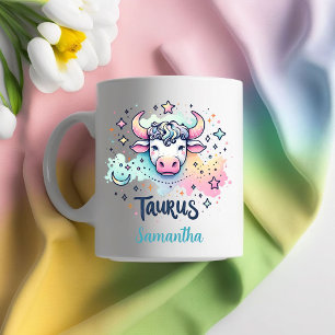 Personalized Colorful Taurus Bull Zodac Astrology Coffee Mug