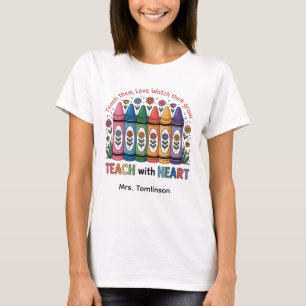 Personalized Colorful TEACH with HEART T-Shirt