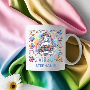 Personalized Colorful Virgo Zodiac Astrology Coffee Mug