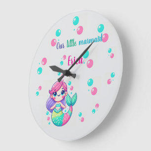 Personalized Colorized Mermaid Wall Clock