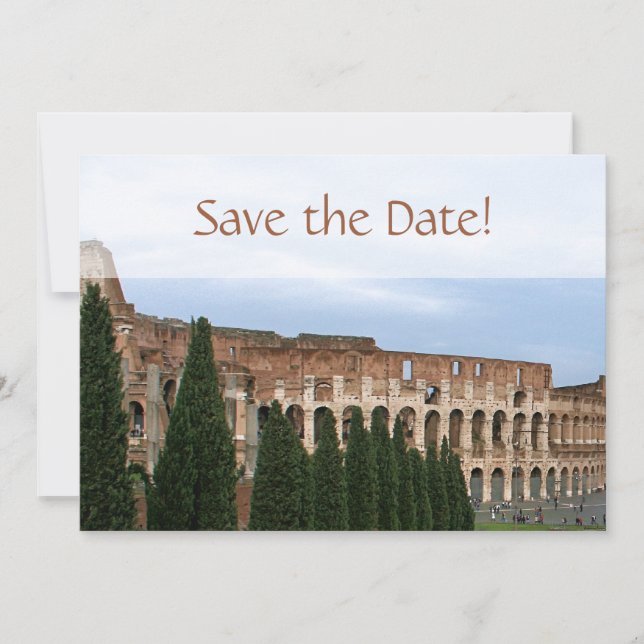Personalized Colosseum Rome Italy Save the Date (Front)