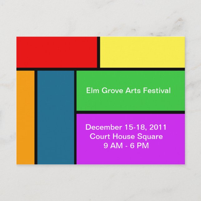 Personalized Colour Blocks Post Card (Front)