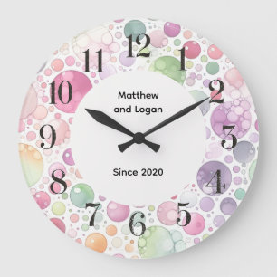 personalized colour bubble clock