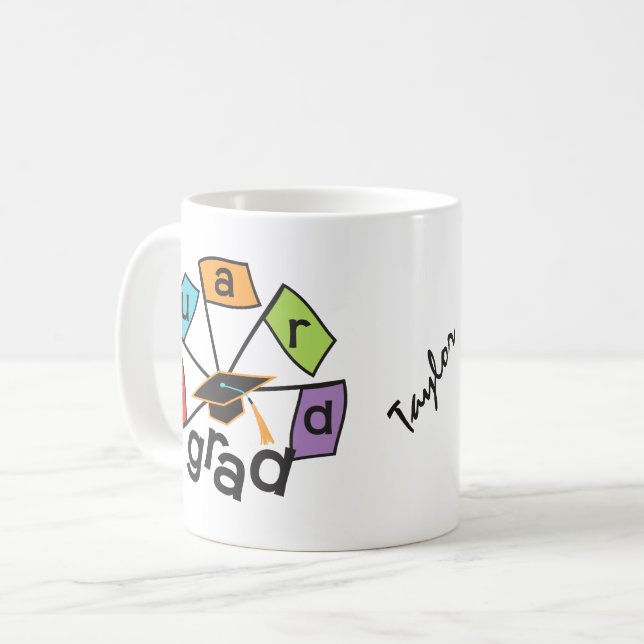 Personalized Colour Guard Graduate Graduation Mug (Front Left)