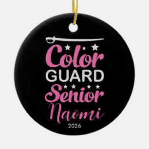 Personalized colour guard senior keepsake ceramic ornament