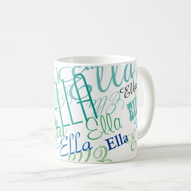 Personalized Colour Names Coffee Mug (Front Right)