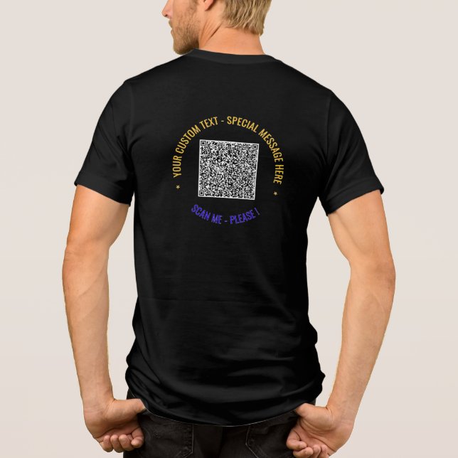 Personalized Colour QR Code Custom Text Template Tri-Blend Shirt (Back)