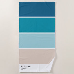 Personalized Colour Sample Name Beach Towel
