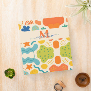 Personalized Colour Splash Abstract 3-Ring Binder