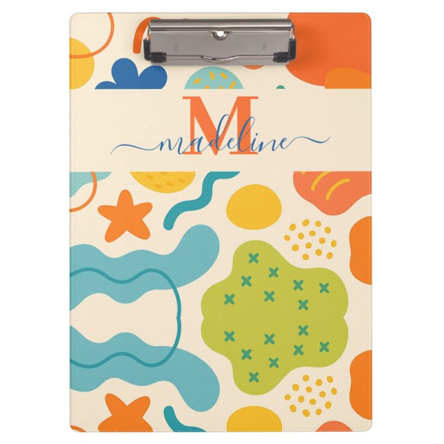 Personalized Colour Splash Abstract Clipboard (Front)