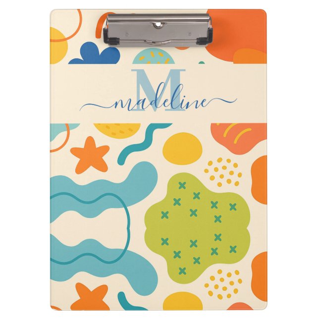 Personalized Colour Splash Abstract Clipboard (Front)