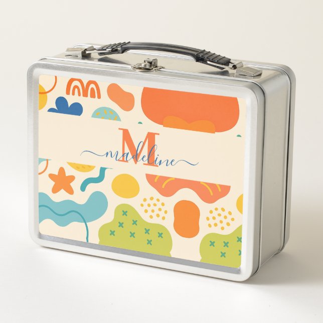Personalized Colour Splash Abstract Metal Lunch Bo Box (Front)