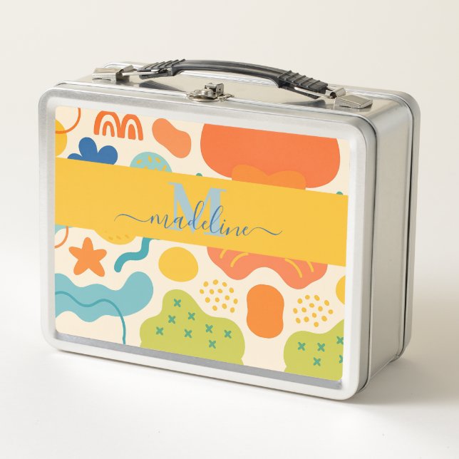 Personalized Colour Splash Abstract Metal Lunch Bo Metal Lunch Box (Front)