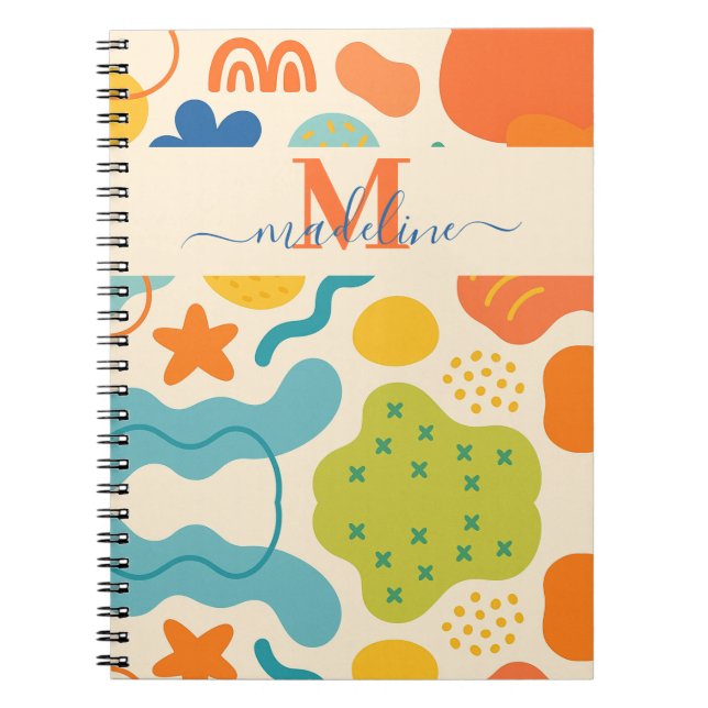 Personalized Colour Splash Abstract Notebook (Front)