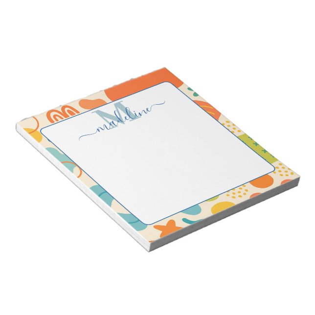 Personalized Colour Splash Abstract Notepad (Angled)