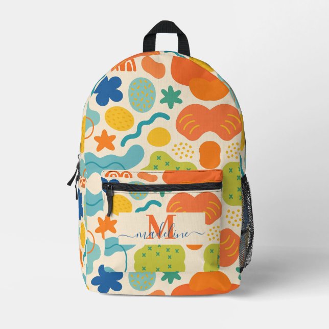 Personalized Colour Splash Abstract  Printed Backpack (Front)
