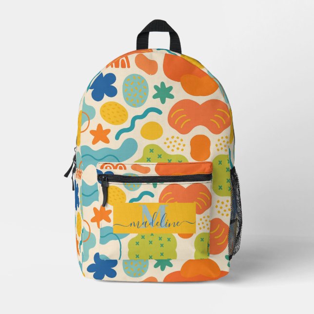 Personalized Colour Splash Abstract  Printed Backpack (Front)