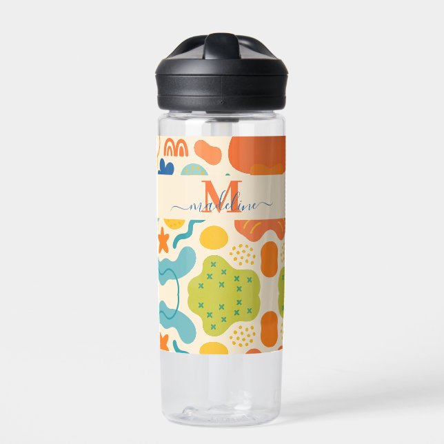 Personalized Colour Splash Abstract Water Bottle (Front)