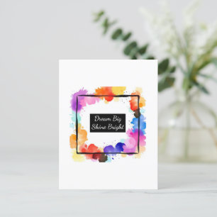 Personalized Colour Splash Quote Wall Art   Custom Postcard
