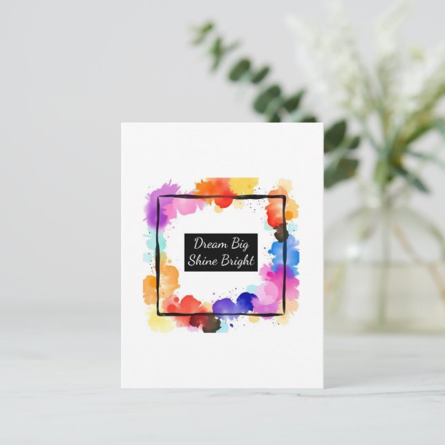 Personalized Colour Splash Quote Wall Art | Custom Postcard (Standing Front)