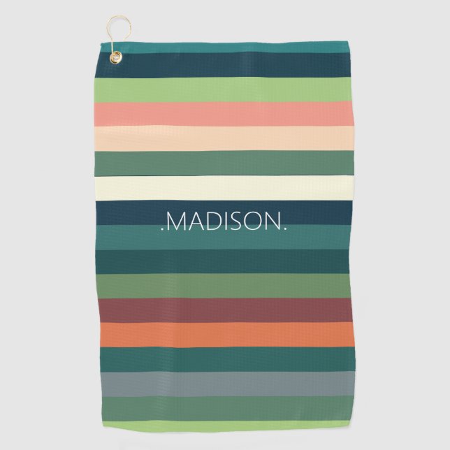 Personalized Colour Stripes  Golf Towel (Front)