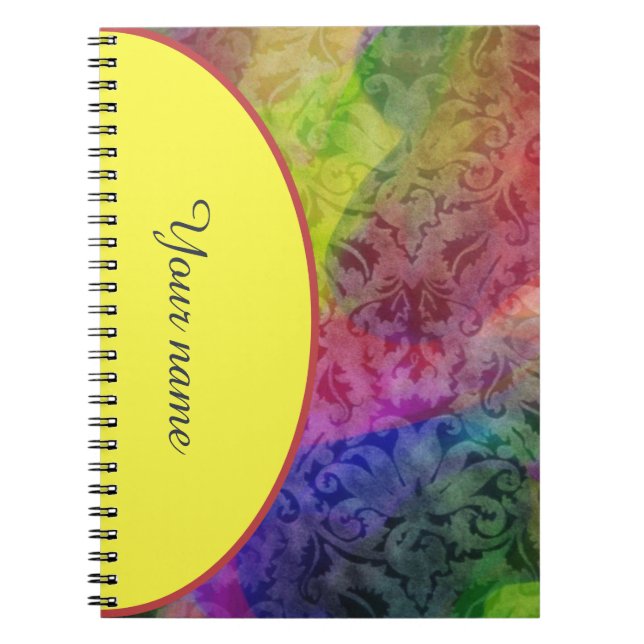 Personalized Coloured brocade pattern Notebook (Front)