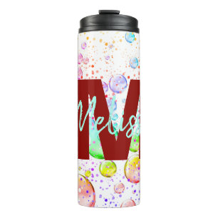 Personalized Coloured Bubbles Thermal Tumbler