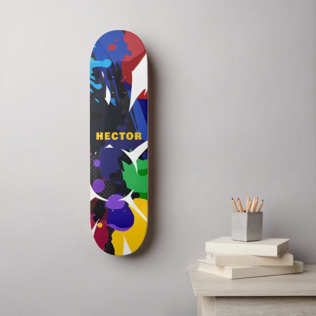 Personalized Colourful 2D Animation Skateboard (Wall Art)