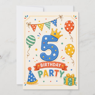 Personalized Colourful 5th Birthday Party Fun
