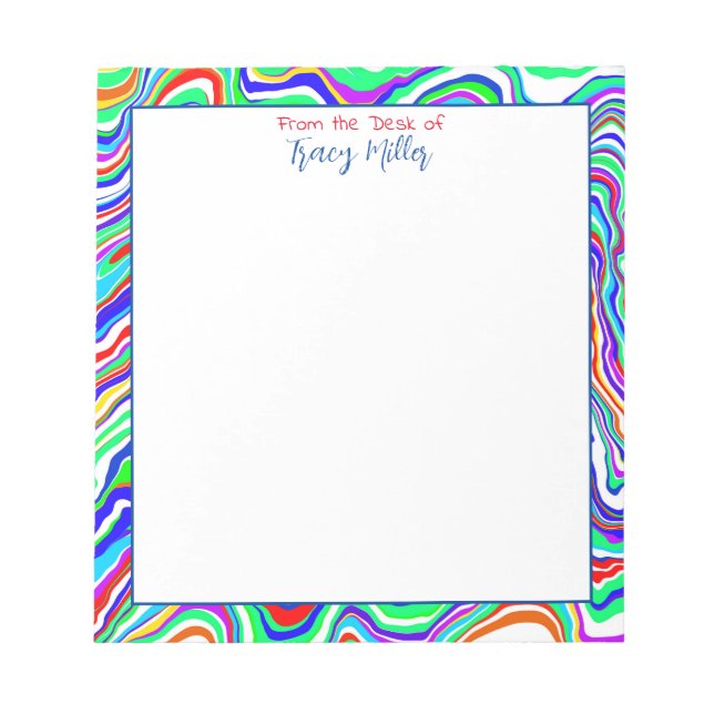 Personalized Colourful Abstract Border Notepad (Front)