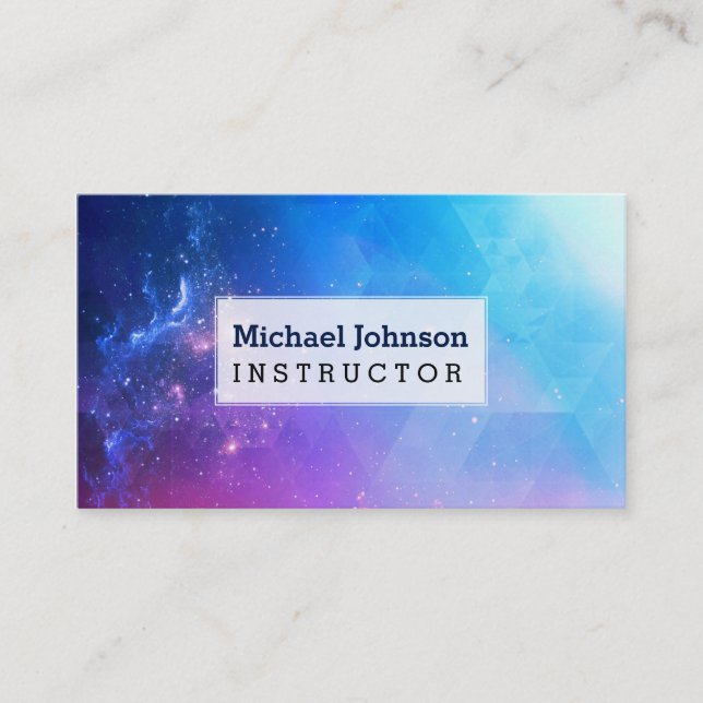Personalized Colourful Abstract Geometric Galaxy Business Card (Front)