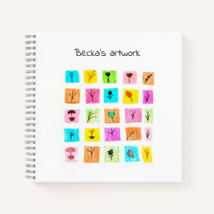 Personalized colourful abstract painting kids notebook