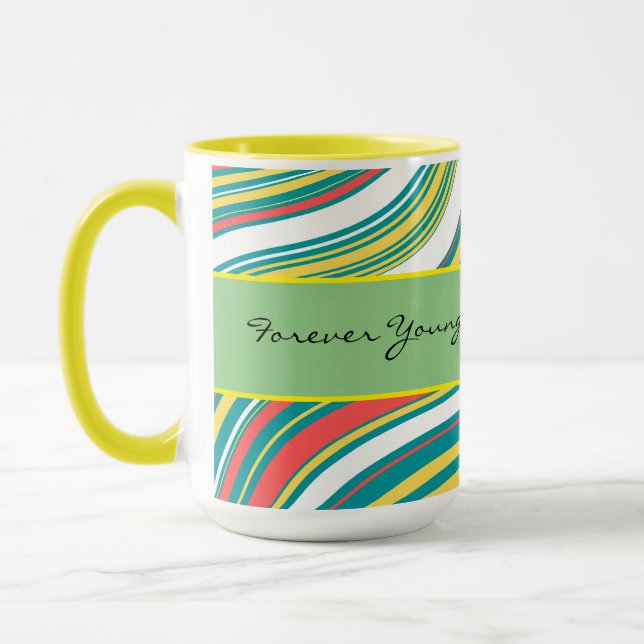 Personalized Colourful abstract pattern birthday  Mug (Left)
