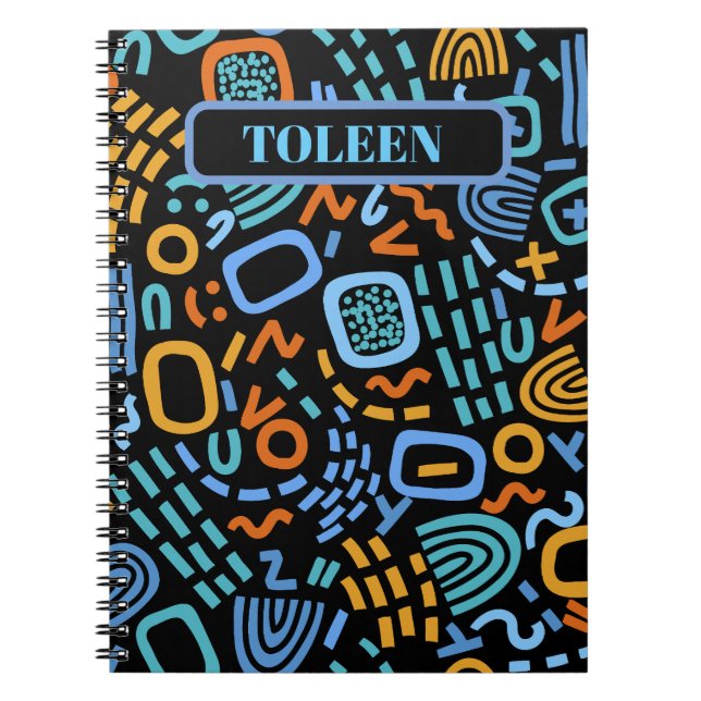 Personalized Colourful Abstract Pattern            Notebook (Front)
