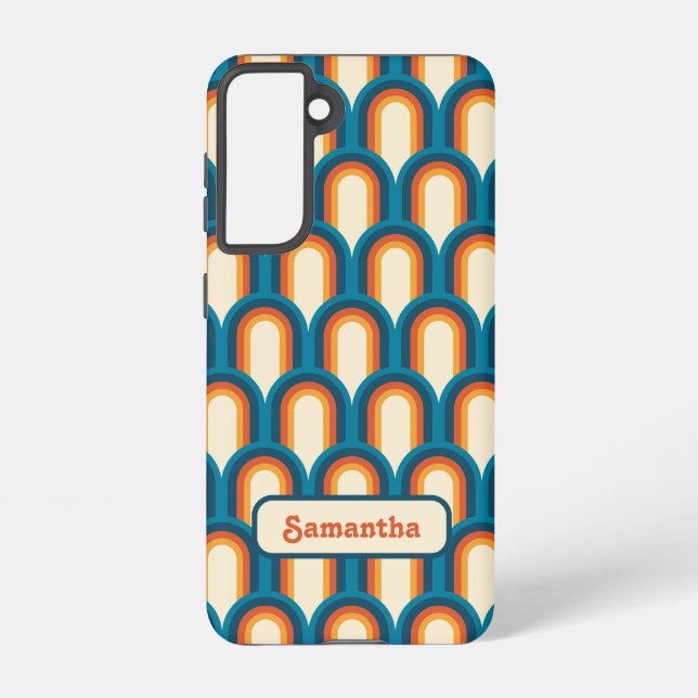 Personalized Colourful Arch Rainbow Pattern Samsung Galaxy S21 Case (Back)