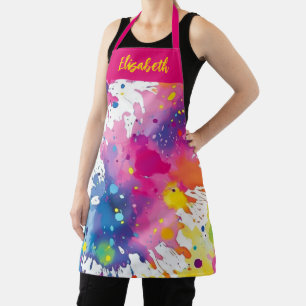 Personalized Colourful Artist Paint Splash  Apron