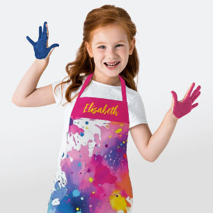 Personalized Colourful Artist Paint Splash  Apron
