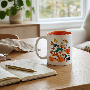 Personalized Colourful Autumn Harvest Foliage Two-Tone Coffee Mug