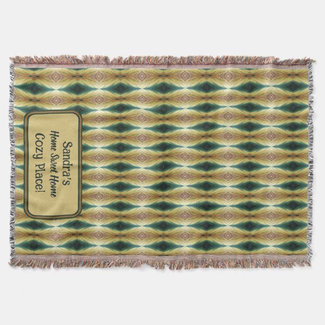 Personalized Colourful Autumn Leaves, Abstract  Throw Blanket (Front)