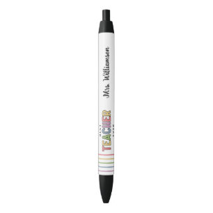 Personalized Colourful Best Teacher Appreciation Black Ink Pen