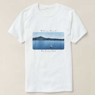 Personalized Colourful Boat Apparel Pontoon Lake T-Shirt