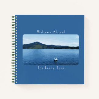 Personalized Colourful Boat Decor Pontoon Guestboo Notebook
