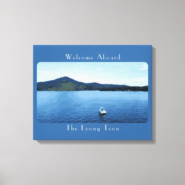 Personalized Colourful Boat Decor Pontoon Lake (Front)