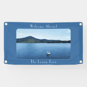Personalized Colourful Boat Decor Pontoon Lake Banner