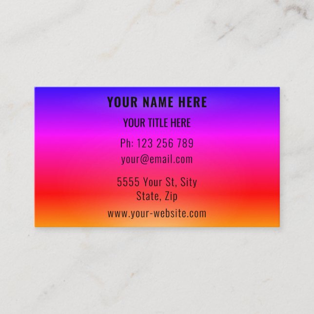 Personalized Colourful Business Card Your Company (Front)