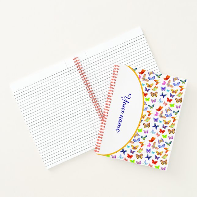 Personalized Colourful butterflies Notebook (Inside)