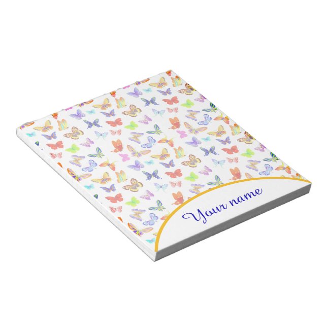 Personalized Colourful butterflies  Notepad (Angled)